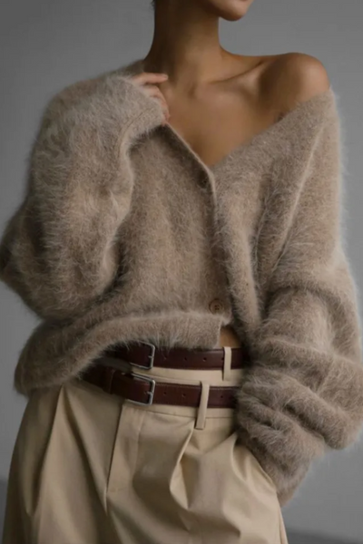 LIV | FLUFFY BUTTONED CARDIGAN