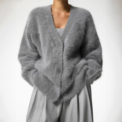 LIV | FLUFFY BUTTONED CARDIGAN